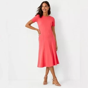 Ann Taylor Petite Short Sleeve Flare Dress 6P - Picture 1 of 3