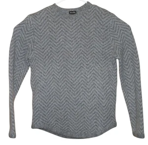 Steven Alan Superfine Wool Sweater Herren XS / Small Grau Chevron Pullover - Bild 1 von 7