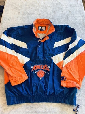 NEW YORK KNICKS STARTER NYLON PULLOVER JACKET WINDBREAKER SIZE XL VINTAGE NBA - Image 1 of 4