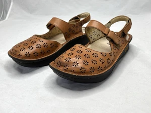 Leicht getragen 130 $ Alegria Jemma cognac brüniertes perforiertes Leder Damen 8 EU 39 - Bild 1 von 6