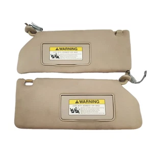 2005-2010 Honda Odyssey Sun Visor Shade Set Driver Passenger Side W/ Lights Tan - Picture 1 of 13