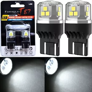 LED 15W W21/5W White 5000K Two Bulb Light Brake Stop Tail Park Replacement Lamp - Picture 1 of 12