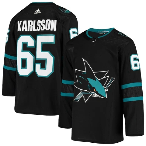 NEW adidas San Jose Sharks Erik Karlsson Black Authentic Jersey Size 54 $230 Cover