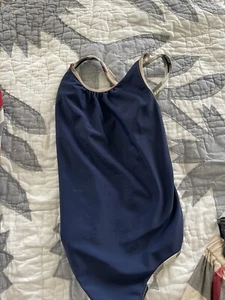 Girls Burberry Navy Swimsuit   - Picture 1 of 4
