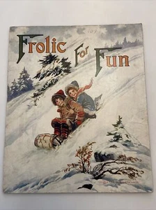 Vintage Frolic For Fun 1918 Saalfield Publishing Co 1100D - Foto 1 di 9