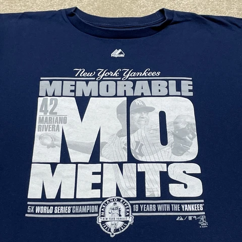 Mariano Rivera New York Yankees T Shirt Men Medium Adult Blue MLB Baseball 42 Cover