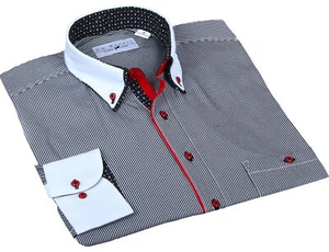 Elegantes schwarz-weiß gestreiftes Designer-Hemd Loose-Fit im Rockabilly-Stil. - Bild 1 von 6