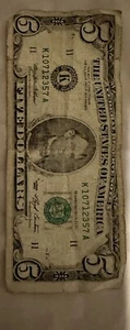 old five dollar bill Small Head - Picture 1 of 2