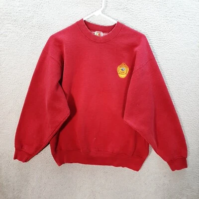 Vintage Fruit Of The Loom Sweatshirt Adult Large Red Alaska State Troopers 1990s - Image 1 of 4