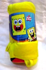 Kid Adult 46X60 Spongebob SquarePants with Open Mouth Fleece Blanket Throw-New! - Picture 1 of 2