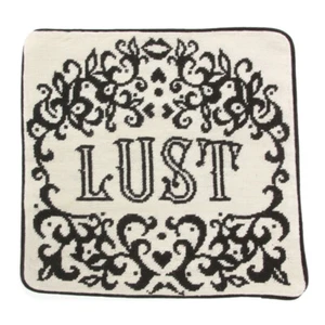 Jonathan Adler LUST Needlepoint Black and Cream Throw Pillow Case - Picture 1 of 4