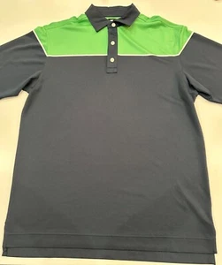 Polo de golf para hombre FJ FOOTJOY azul marino verde piqué rendimiento medio - Imagen 1 de 5