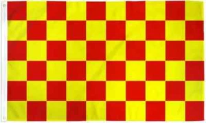 Red & Yellow Checkered 3x5ft Poly Flag Auto Checkered Racing Dealership Flag - Picture 1 of 4