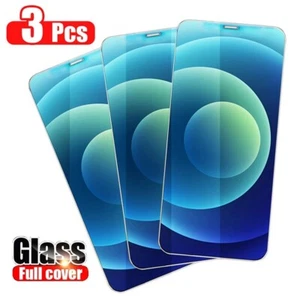 3PCS Clear Tempered Glass Screen Film For iPhone 16 15 14 13 12 Pro Max 11 XR XS - Picture 1 of 13