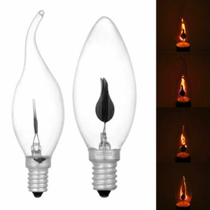 New E27/E14 3W Flicker Flame Candle Light Bulb HALLOWEEN CANDLE Filament Lamp UK - Picture 1 of 17