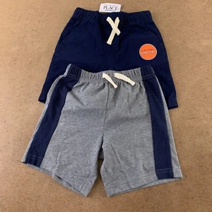 The Children's Place Toddler Boy Size 3T Gray Athletic & Navy Chino Shorts NWT - Picture 1 of 8