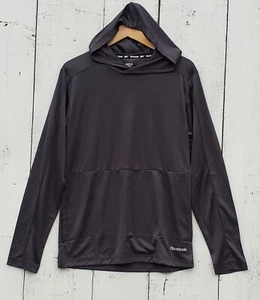 Reebok Men's Size S Slim Long Sleeve Shirt Hoodie, Pockets Gray Performance NEW - Picture 1 of 4