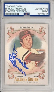 2021 Topps Allen Ginter Brooks Robinson Signed Card PSA DNA COA Autograph HOF - Picture 1 of 2