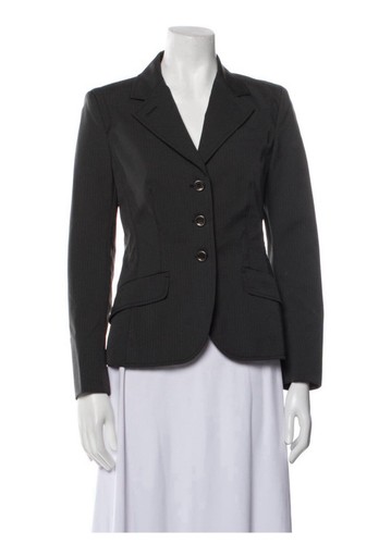 giacca blazer prada autentica vintage grigio antracite spilla righe IT 40 US 4 small