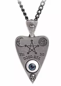 Planchette Necklace Ouija Gothic Occult Pendant Pentagram Skull, Alchemy England - Picture 1 of 5