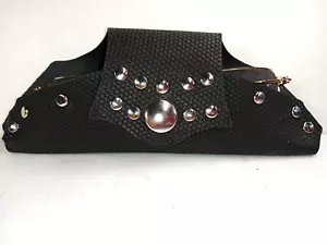 Estuche para gafas suave con forma de diamante negro cuero punteado - Imagen 1 de 3