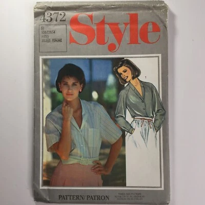 Style 4372 Rever Shirt Blouse Long Short Raglan Pocket Ladies New Uncut Pattern - Image 1 of 4