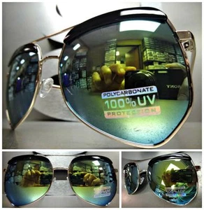 Men's or Women Classic OVERSIZED VINTAGE RETRO Style SUNGLASSES Large Gold Frame - Picture 1 of 1