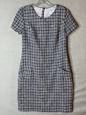 Southern Tide Womens Dress Size 0 Paislee Texture Tweed Nautical Navy Blue Shift Foto 1 de 4