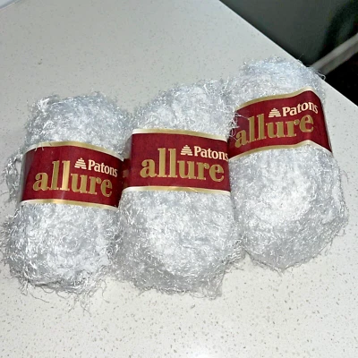 Patones de hilo de piel de pestañas ALLURE 3 madejas platino gris pálido 50 g nailon 47 yardas nuevo Foto 1 de 4