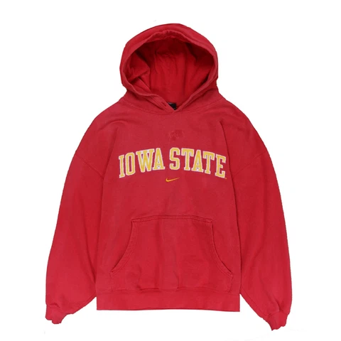 Vintage IOWA State Cyclone Nike Sweatshirt Hoodie Size XL Red NCAA Cover
