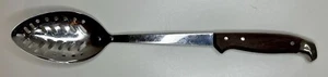 Vintage Slotted Serving Spoon Stainless Steel With Wood Handle  - Picture 1 of 3