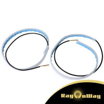 60cm ×2 Flexible Sequential Turn Signal white+yellow LED Daytime Running Light - Image 1 of 4