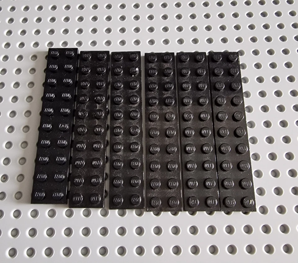 LEGO Platte Bauplatte Basisplatte 2x10 schwarz 6 Stück black basic plate 3832 R2 - Bild 1 von 1