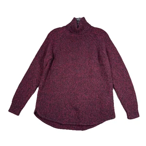 Michael Michael Kors Sweater Womens Small Burgundy Marled Knit Turtleneck Preppy - Picture 1 of 8