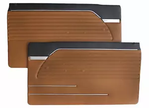 BMW E10 (02 Series, 1966-1973) - Door Panels, Pair, Brown / Black, NEW - Foto 1 di 9