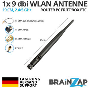 9db WLAN Antenne + Anschlusskabel RP-SMA IPEX WiFi Antenne Router, PC, Fritz!Box