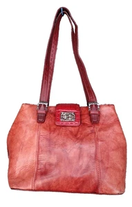 MC rote Leder Handtasche Tasche Krokoprägung Doppelriemen elegant vielseitig Umhängetasche - Bild 1 von 21