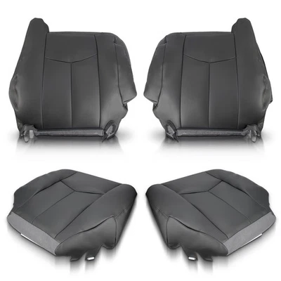 Cubierta de asiento de cuero gris oscuro para Chevy Silverado 1500 2500 2003 2004 2005 2006 Foto 1 de 4