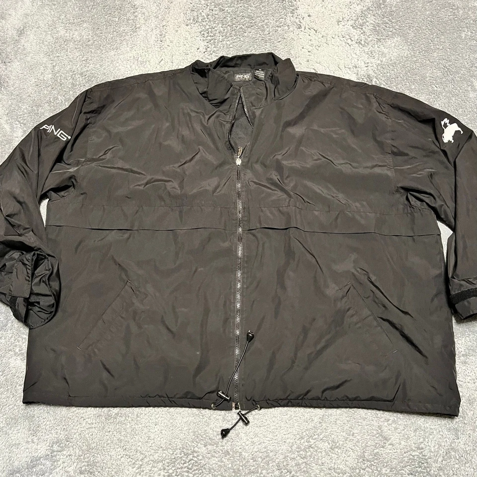 Ping Jacket Mens 3XL Black Golf Windbreaker Full Zip Coat - Image 1 of 4