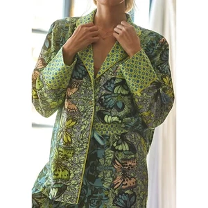 Anthropologie x Alexandra Farmer Secret Garden Pyjama Oberteil M Flanell Schlafshirt - Bild 1 von 10