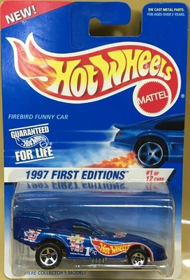 HOT WHEELS ~ 1997 FIRST EDITIONS  ~  FIREBIRD FUNNY CAR ~ with METAL BASE - Image 1 of 4
