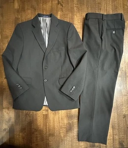 Joseph Abboud Boys Sz 12R Wool Blend 2 Pc Suit Jacket & Pants Black 26” Waist - Picture 1 of 14