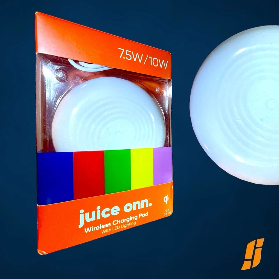 Onn Wireless Charging Pad with LED Lighting, 10W | Compatible Qi Devices - Image 1 of 2