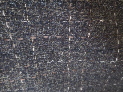 4763.  TELA A CUADROS NEGRA/MARRÓN Mezcla Lana o Lana - 61`" x 3-3/8 yardas. Foto 1 de 4