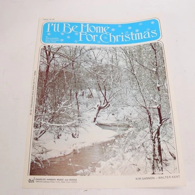 I'll Be Home For Christmas Piano Voice Sheet Music Gannon Kent Ram 1956 - Image 1 of 4