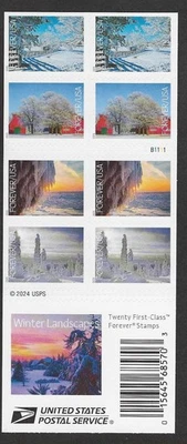 #6038-6042 Winter Landscapes (forever) 2025 Issue-MNH Bkt of 20 (5 Designs) - Image 1 of 2