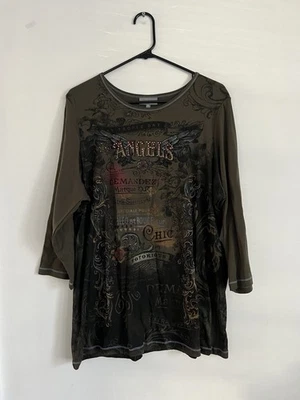 Essentials Brand St Tropez Bay Angels Design 3/4 Sleeves Size 1X NWT - Image 1 of 4