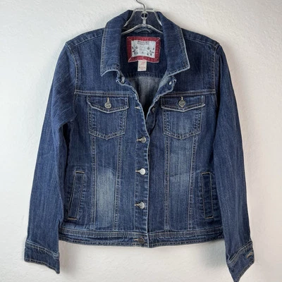 Mossimo Denim Jeans Jacket Dark Wash Button Front Size XL(14-16) - Image 1 of 4