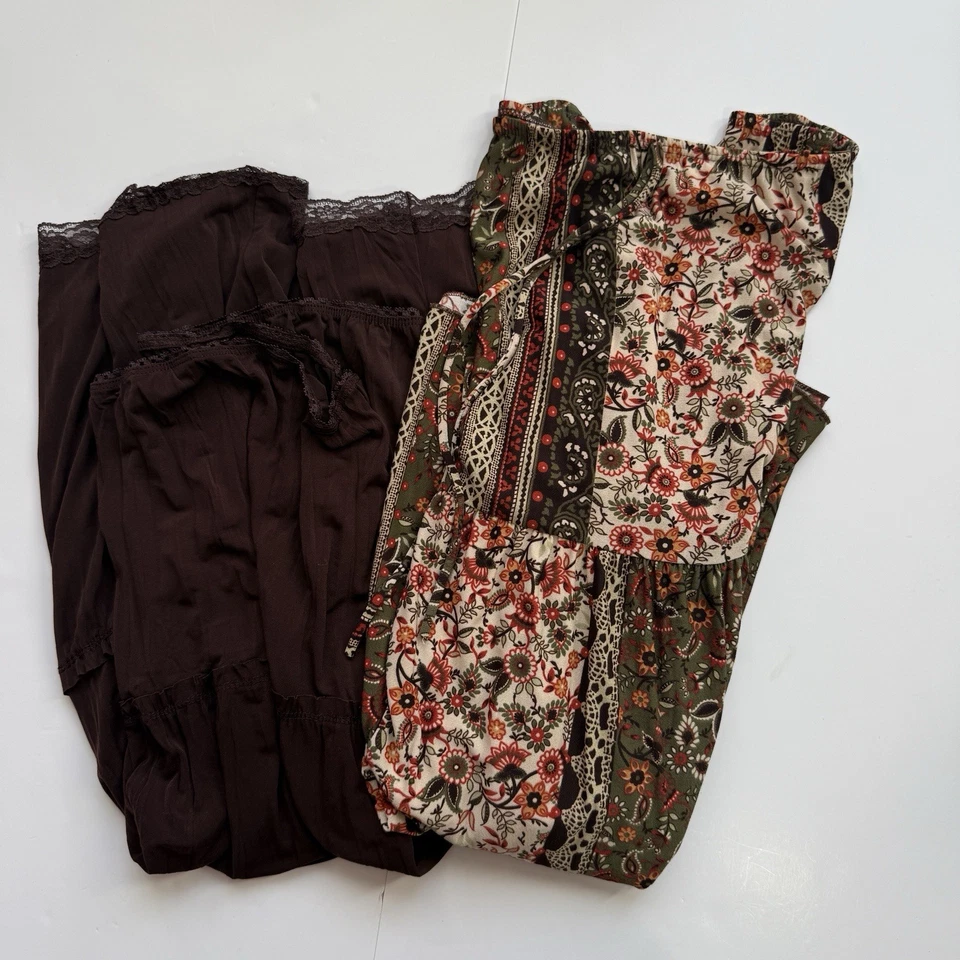 Lote De 2 Falda Western Vintage Años 90 Y2K Boho Patchwork Cottagecore Pradera Talla XXL Foto 1 de 4