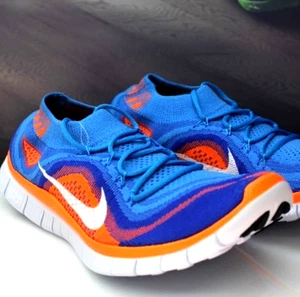 Scarpe N I K E Free Flyknit 5.0 Uomo Taglia 9.5 Blu Glow/Total Orange 615805-418 - Foto 1 di 12